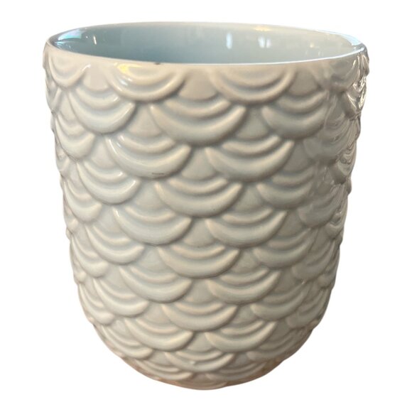 Mermaid Tail Handle Ceramic Mug – Light Blue Scales with Gold Fin – 4 x 3.25" – - Picture 2 of 5